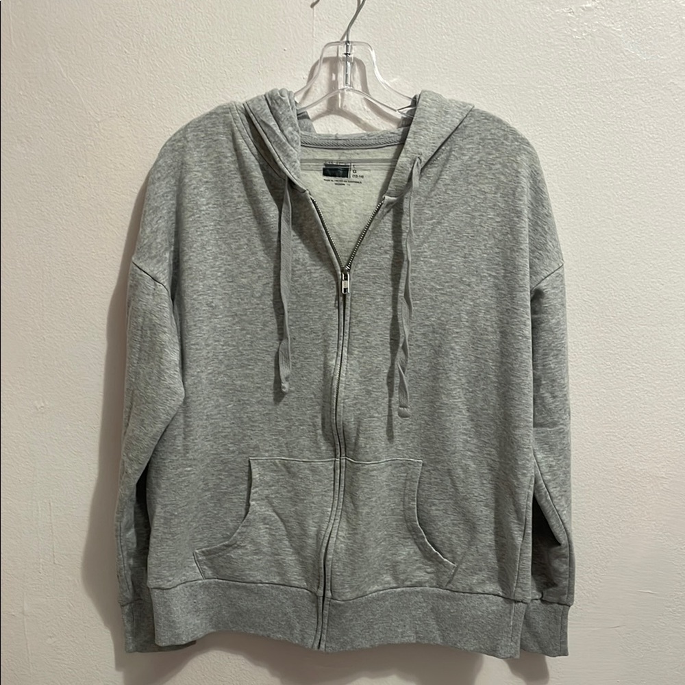 Time and Tru Basic Gray Zip-Up Hoodie Size L